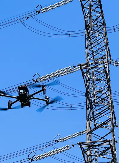 Inspección técnica con drones en lineas de MT y AT